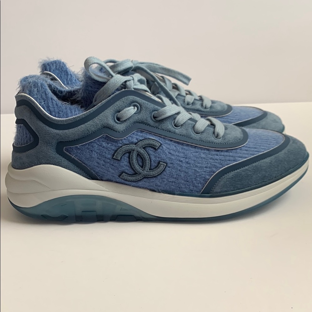 CHANEL Light Blue Sneakers